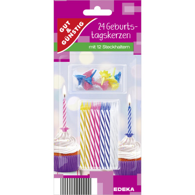 EDEKA Geburtstagskerzen mit Haltern 24ST 
