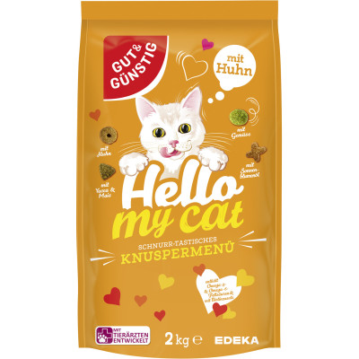 Gut & Günstig Hello My Cat Knusper Menü mit Huhn 2KG 