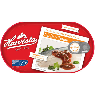 Hawesta Heringsfilet in Pfeffer-Creme 200G 