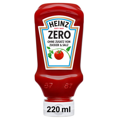 Heinz Tomato Ketchup ohne Zusatz von Zucker und Salz 220ML 