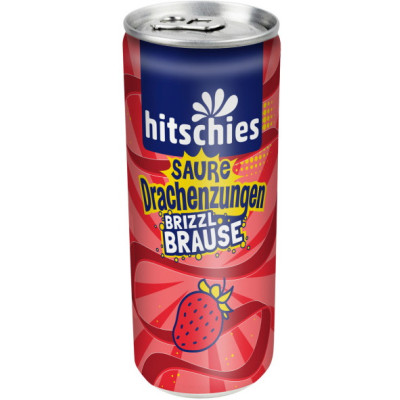 Hitschler Hitschies Saure Drachenzungen Brizzl Brause Erdbeere 0,25L Dose - Abverkauf 