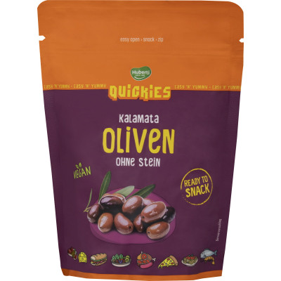 Huberti Quickies Kalamata Oliven ohne Stein 150G 
