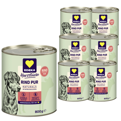 EDEKA Naturals Rind Hundefutter 6x800G 
