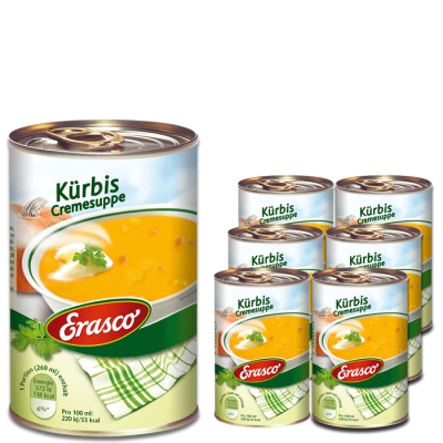 Erasco Kürbis Cremesuppe 6x390ML 