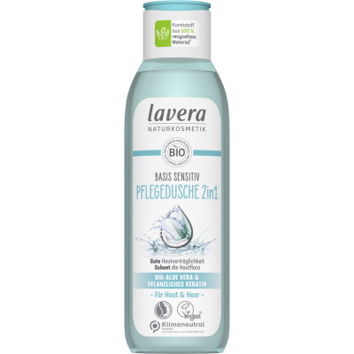 lavera Naturkosmetik Basis Sensitiv Pflegedusche 2in1 für Haut & Haar 250ML 