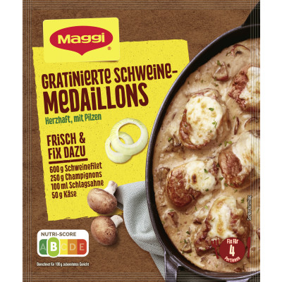 Maggi Idee für Gratinierte Schweine-Medaillons 42G 