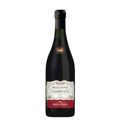 Medici Ermete Lambrusco Reggiano Rosso Frizzante Dolce DOC 0,75L - Etikett verschmutzt/beschädigt 