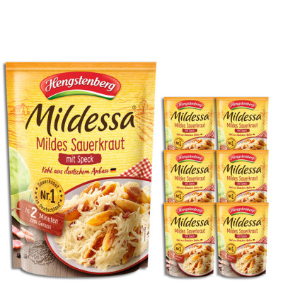 Hengstenberg Mildessa Mildes Sauerkraut mit original Schwarzwälder Speck 6x400G 