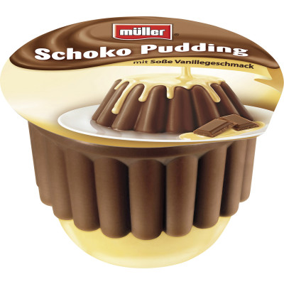 Müller Schoko Pudding mit Soße Vanillegeschmack 450G 