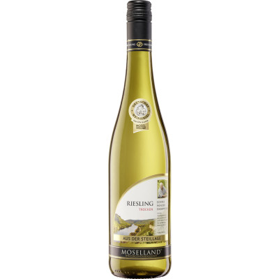 Moselland Riesling Hochgewächs trocken 0,75L - Etikett verschmutzt/beschädigt 