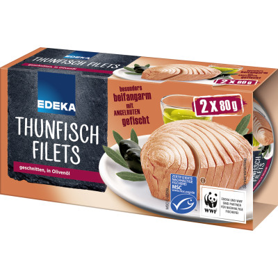 Edeka MSC Thunfischfilets in Olivenöl 2x 80G 