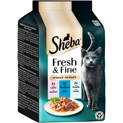 Sheba Fresh & Fine in Sauce Lachs/Thunfisch/Forelle 6ST 300G 