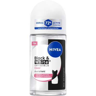 Nivea Black & White Invisible Clear Anti-Transpirant Roll-On 50ML 