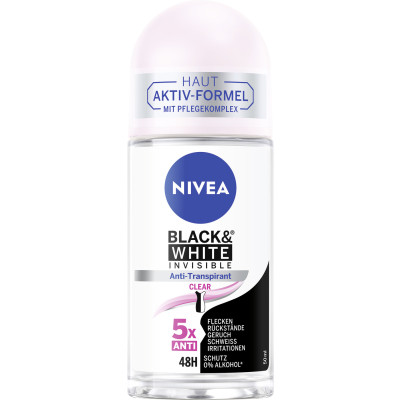 Nivea Deo Roll-On Invisible Black & White Clear Antitranspirant 48h 50ML 