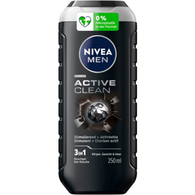 Nivea Men 3in1 Duschgel Active Clean 250ML 
