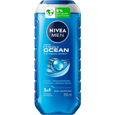Nivea Men 3in1 Duschgel Fresh Ocean 24H Fresh Effect 250ML 
