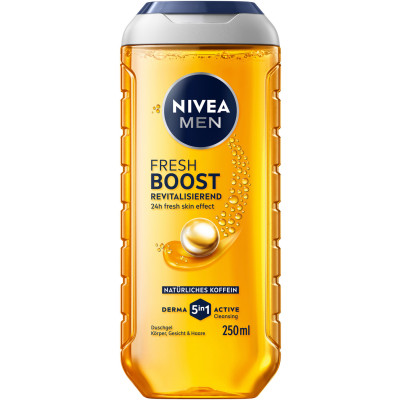 Nivea Men 5in1 Duschgel Fresh Boost revitalisierend natürliches Koffein 250ML 