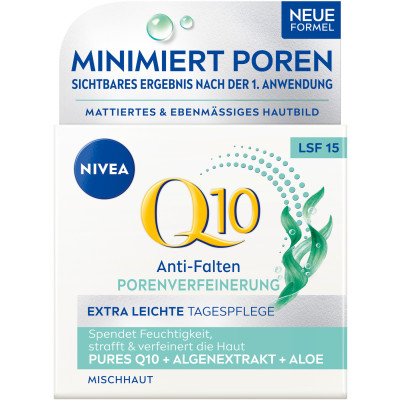 Nivea Q10 Anti-Falten Porenverfeinerung Extra Leichte Tagespflege LSF15 50ML 