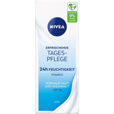 Nivea erfrischende Tagespflege 24h Feuchtigkeit normale Haut/Mischhaut LSF15 50ML 