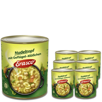 Erasco Nudeltopf mit Geflügel-Klößchen 6x800G 