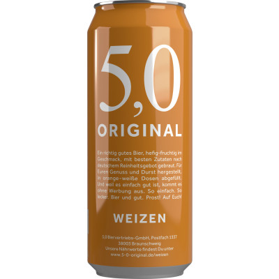 Oettinger 5,0 Original Weizenbier 0,5L 