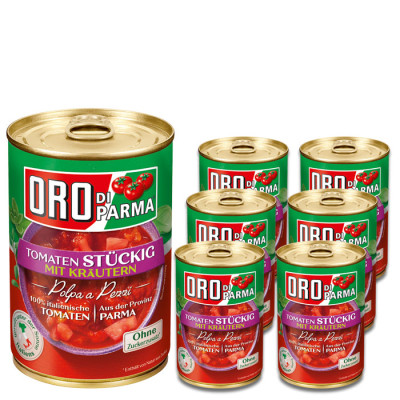 Oro di Parma Tomaten stückig mit Kräutern 6x400G 