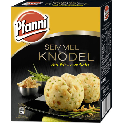 Pfanni Semmel Knödel mit Röstzwiebeln im Kochbeutel - 6 Knödel 200G 