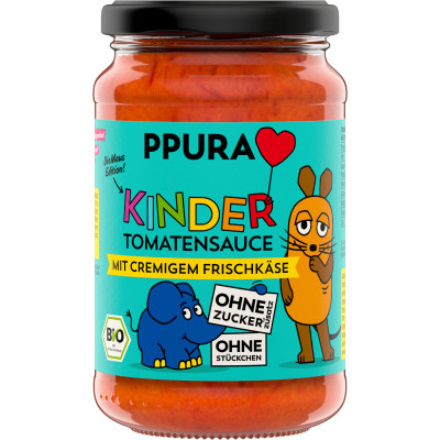 PPURA Bio Kinder Tomatensauce mit cremigem Frischkäse 340G 