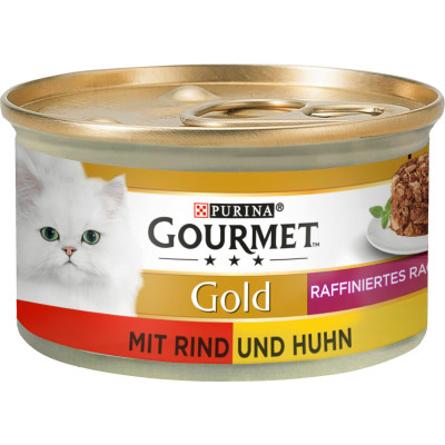 Purina Gourmet Gold Raffiniertes Ragout Duetto mit Rind und Huhn 85G - Abverkauf 