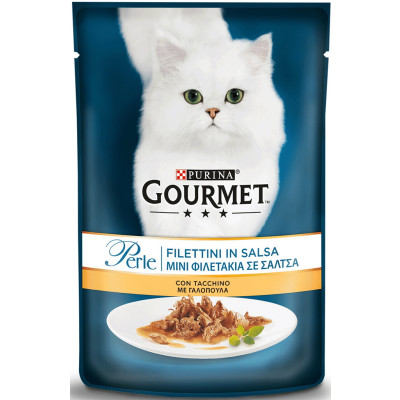 Purina Gourmet Perle Erlesene Streifen in Sauce mit Truthahn 85G 