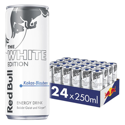 Red Bull Energy Drink White Edition Kokos-Blaubeere 24x 250ML Dose 