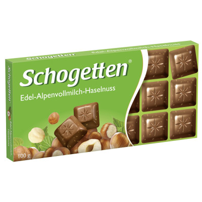 Schogetten Edel-Alpenvollmilch-Haselnuss 100G 