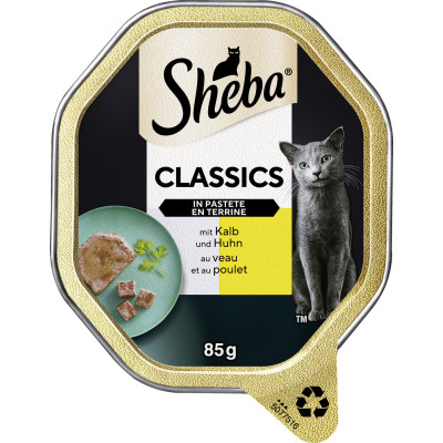 Sheba Classics mit Kalb & Huhn in Pastete 85G 