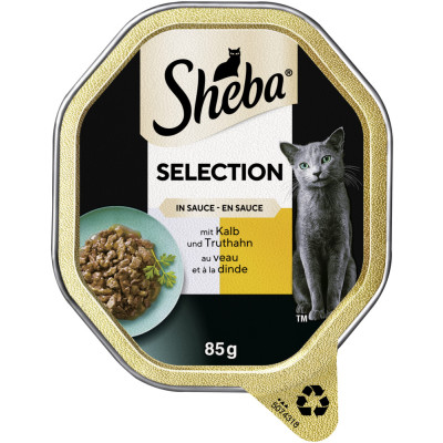 Sheba Selection mit Kalb und Truthahn in Sauce 85G 