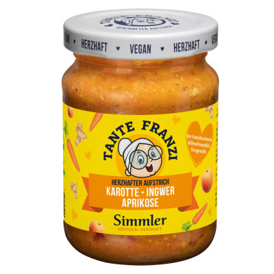 Simmler Tante Franzi Herzhafter Aufstrich Karotte Ingwer Aprikose 180G 