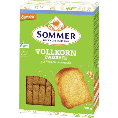 Sommer Demeter Vollkorn-Zwieback 200G 