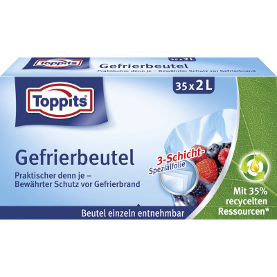 Toppits Gefrierbeutel Standboden 2L 35ST 