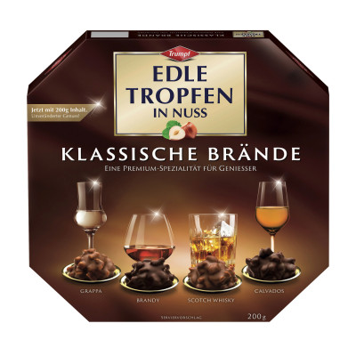 Trumpf Edle Tropfen in Nuss Klassische Brände 200G 