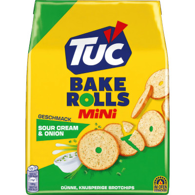Tuc Mini Bake Rolls Sour Cream & Onion 150g