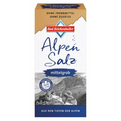 Bad Reichenhaller Alpensaline Mittelgrobes Alpensalz 1KG 
