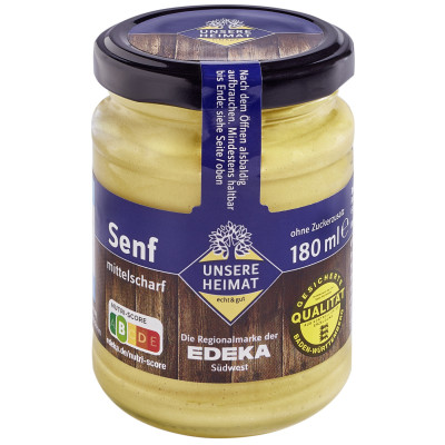 Unsere Heimat Senf mittelscharf 180ML 
