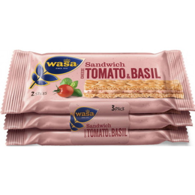 Wasa Sandwich Cheese Tomato & Basil 3x 40G 