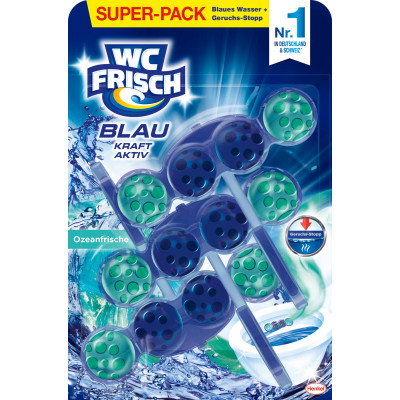 WC Frisch Kraft-Aktiv Blauspüler Ozeanfrische 3x 50G 