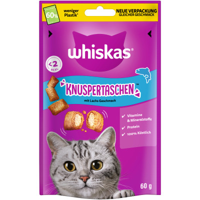 Whiskas Knuspertaschen mit Lachs Geschmack 60g 