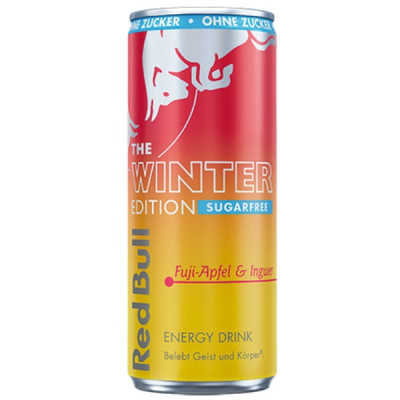 Red Bull Energy Drink Sugarfree Winter Edition Fuji-Apfel & Ingwer 250ML Dose 