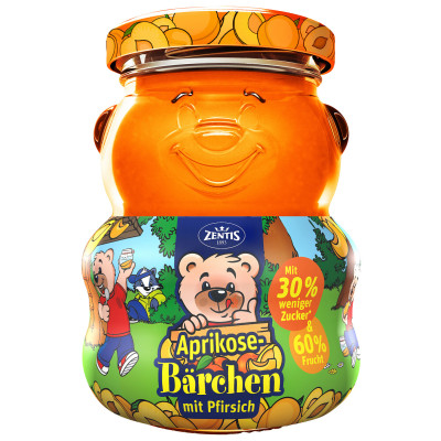 Zentis Bärchen Fruchtaufstrich Aprikose Pfirsich 250G MHD 05.08.2026 