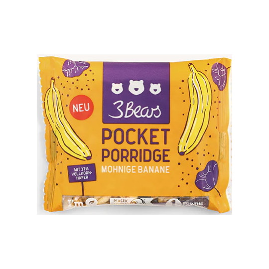 3Bears Pocket Porridge Mohnige Banane 55G 