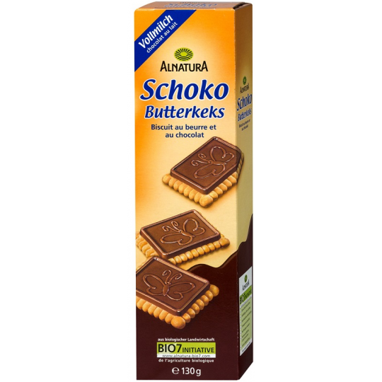 Alnatura Bio Schoko Butterkeks mit Vollmilchschokolade 130G 