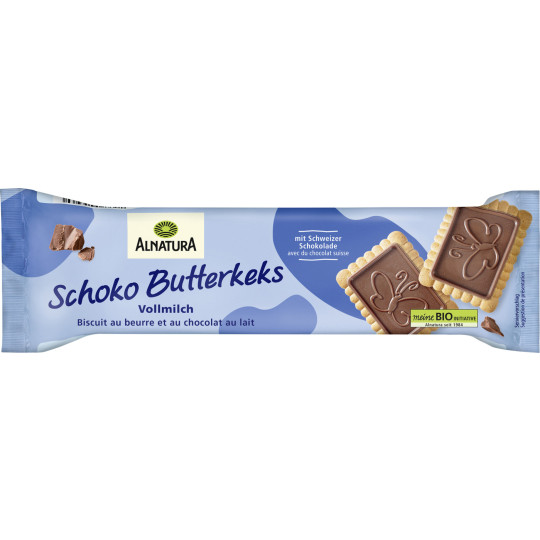 Alnatura Bio Schoko Butterkeks mit Vollmilchschokolade 130G