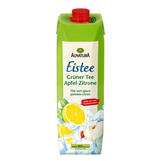 Alnatura Bio Eistee Grüner Tee Apfel-Zitrone 1L 